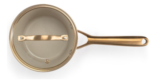 Cazo C Recubrimiendo Cerámico Y Tapa De Vidrio 16 Cm Beige