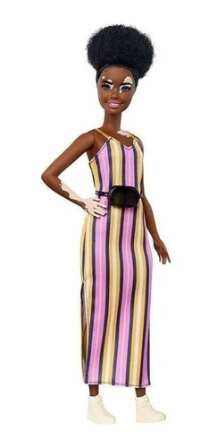 Imagem 1 de 7 de Barbie Fashionista 135 Negra Vitiligo Ms Sj