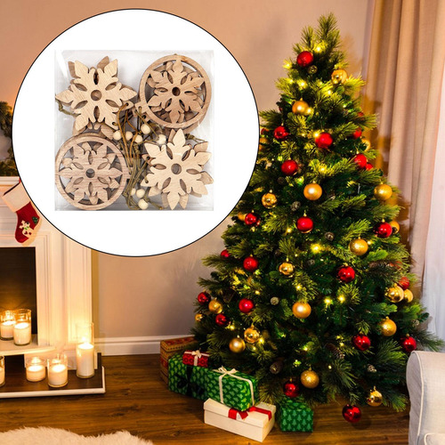3 X 10 Uds Árbol De Navidad Madera Hueco Colgante Árbol De