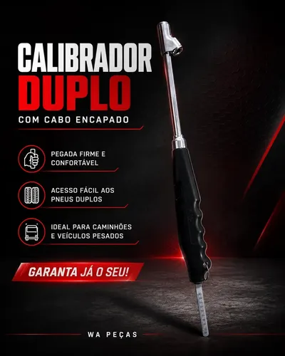 Calibrador Duplo com Cabo Encapado até 150 PSI