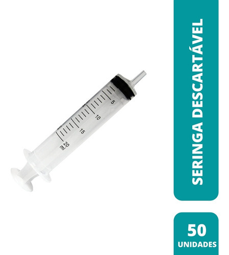 Seringa Descartável Bico Slip 20ml C/50 -  Sr