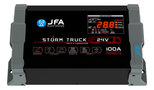 Fonte Carregador 24v Jfa 100a Truck Storm Bivolt Cor Preto