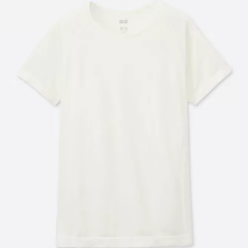 Camiseta Branca Uniqlo Innerwear Invisible Lines Tam P