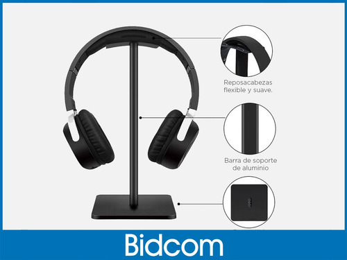 Soporte Para Auriculares Gadnic Stand Headset Gamer Office Color Negro