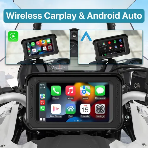 Cámara Dvr Para Motocicleta Con Carplay Inalámbrico Android