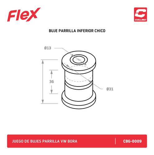 Imagen 2 de 9 de Faster Bujes Elastomero Vw Bora 1.8t Collino Parrillas Del