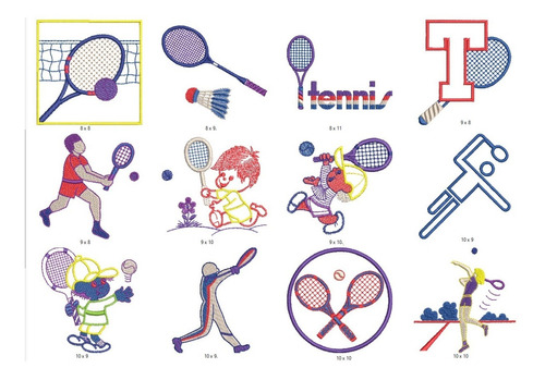 Pack 50 Matrices P/maquinas De Bordar Tenis/deporte/raquetas