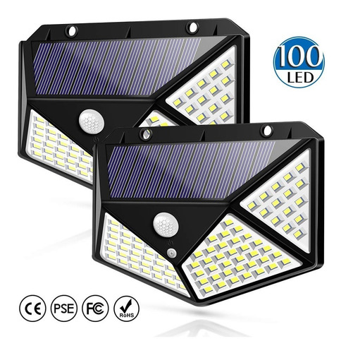 Lampara Solar 100 Leds Sensor De Movimiento Exterior Campin