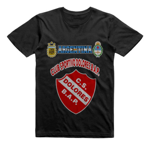 Remera Infantil Negra Sportivo Dolores Concaran San Luis