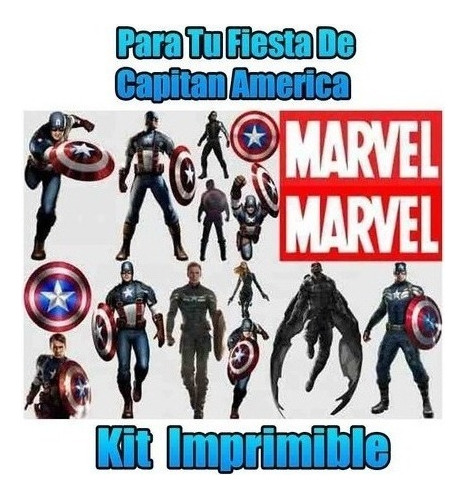 Kit Imprimible   Fiesta De Capitan America