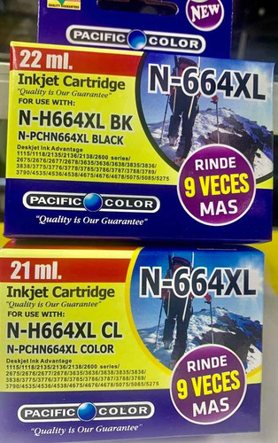 Pack Tinta Hp 664 Xxl Negra Y Color