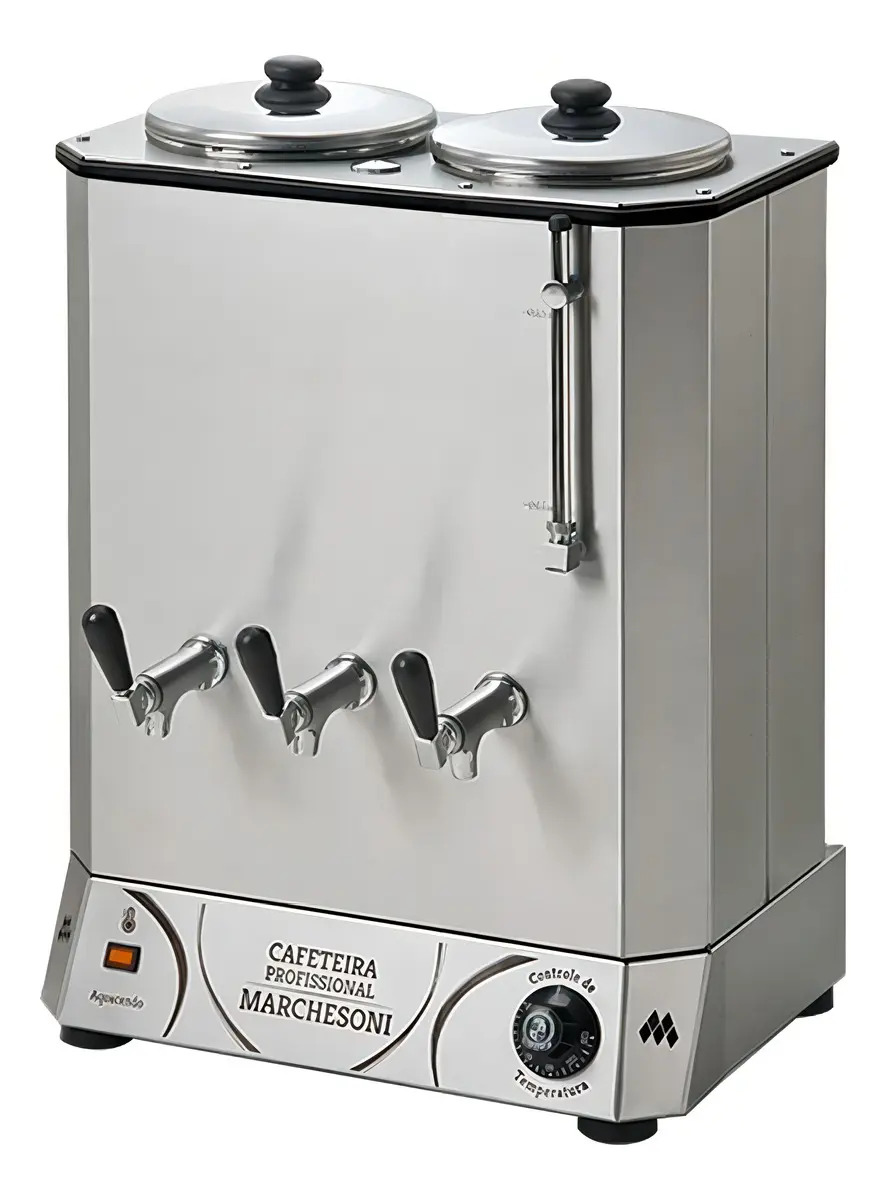 Cafeteira Elétrica Industrial 12 Litros 2 Reservatórios Marchesoni Profissional 2500W Inox 220V - CF.4.622