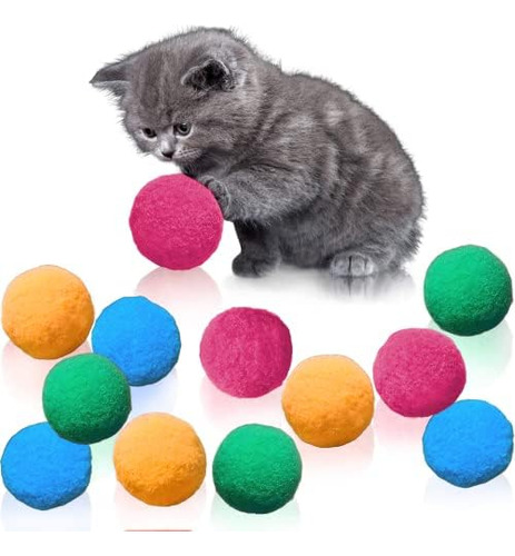 Cocoo Pelotas De Juguete Para Gatos Peludos Con Pompón, Mu.