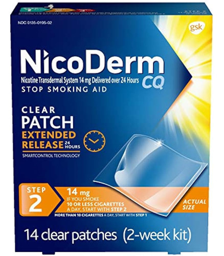 Nicoderm Cq Paso 2 Parches De Nicotina Para Dejar De Fumar, 