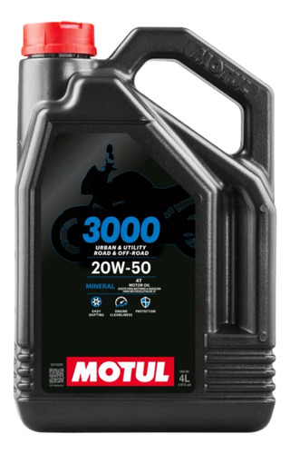 Aceite Moto 4t 3000 20w50 Motul 4 Litros