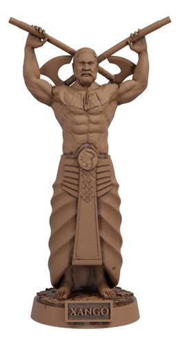 Estátua Xangô Imagem Umbanda Candomblé Orixá Cor Cor Madeira