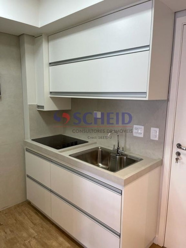 Imagem 8 de 15 de Studio 38 M2, 1 Vaga, Com Sacada E Painés Em Vidro; Novo, Móveis Planejados E Acessórios Instalados - Mc9180