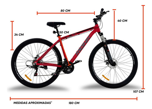 Bicicleta De Montaña Monk Rask Rodada 29 Color Rojo Tamaño del cuadro 50 cm