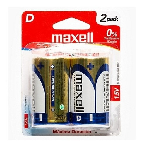 Pila Alcalina T-d Maxell 1.5v 2 Unidades