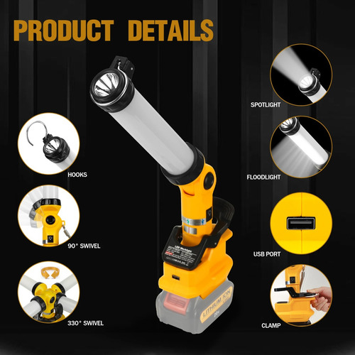 Luz Led Linterna Para Dewalt Battery Downlight