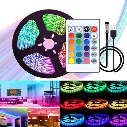 Bluelans Tira Luz Led Que Cambian Color 5050 Rgb Control 3.3