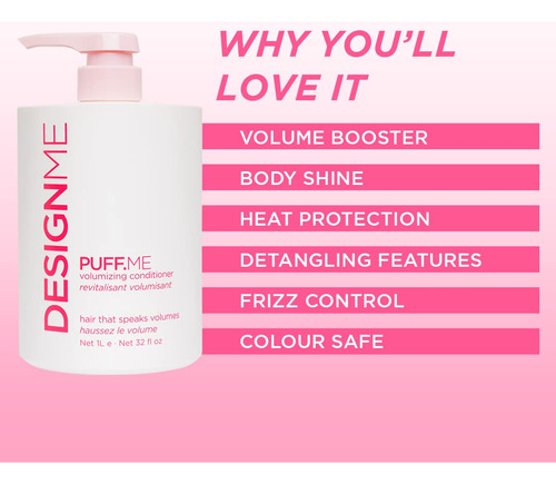 Condicionador Design.me Puff.me Volumizing Hydrating 960ml