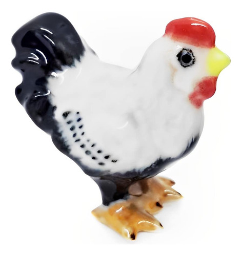 Witnystore Figura De Gallina Blanca Y Negra De 1 Pulgada  P