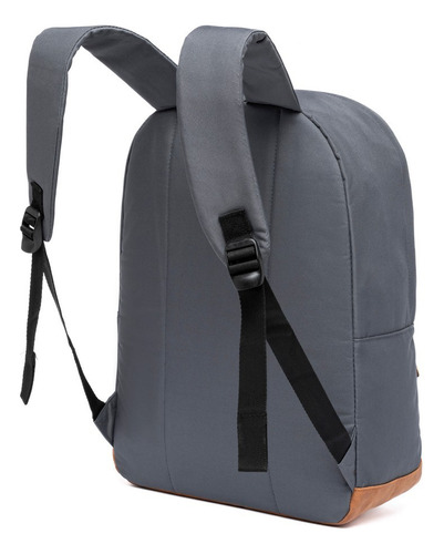 Mochila Polo One Urbana Moda Casual Reforçada Cor Cinza Desenho Do Tecido Lisa