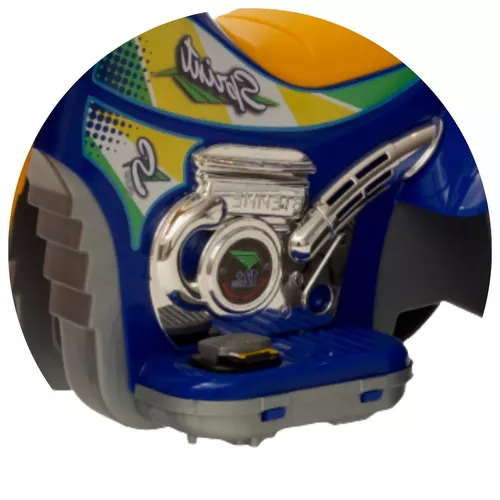 Moto Eletrica Infantil Biemme Sprint Turbo 12V Capacete Azul