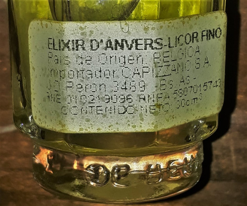 Botellita Miniatura Licor De Hierbas Elixir D'anvers Cerrada (Usado)