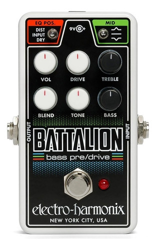 Pedal Electro Harmonix Nano Battalion Bass Preamp Overdrive 