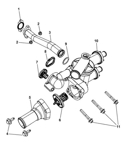 Imagen 4 de 6 de Termostato Primario Mopar Dodge Journey 2.4l 2012-2019