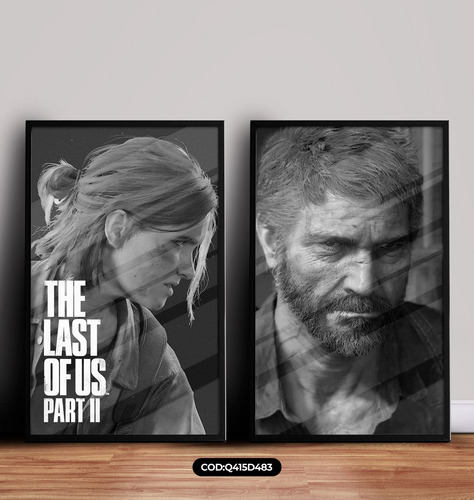 Kit Quadros Decorativos The Last Of Us - Com Vidro E Moldura