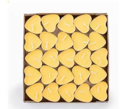 Velas De Te Flotant Corazón Amarilla Aromática Tea Light 25p