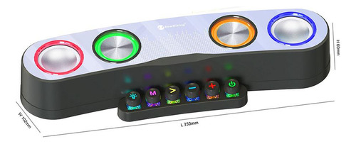 Barra De Som De Mesa Bluetooth 5.0 Sem Fio Vibrante Luz Rgb