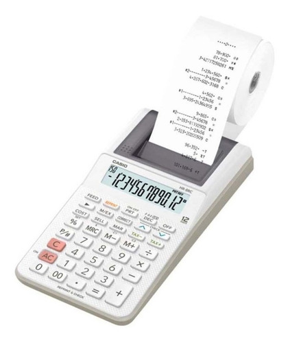 Imagen 1 de 2 de Calculadora Casio Hr-8rc-we-dc Relojesymas