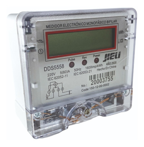 Medidor Monofasico De Consumo Electrico Luz Digital Jieli