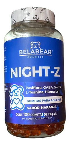 Belabear Night-z Para Dormir 100 Gomitas Naranja Solanum