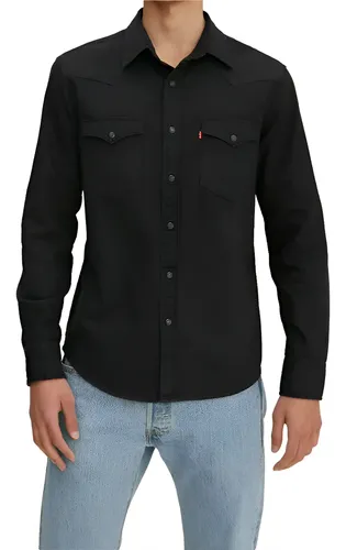 Camisa de jean negra hombre hotsell