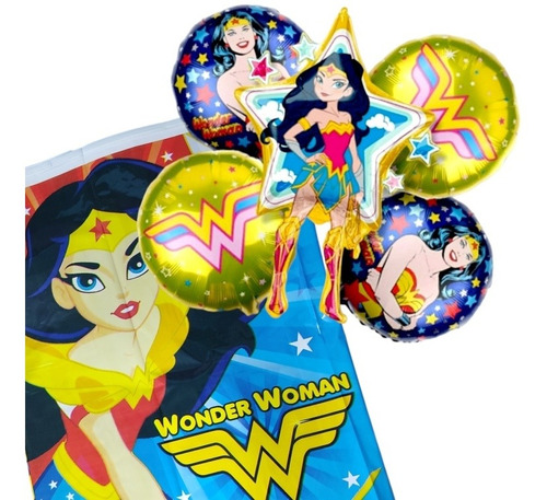 Globo Mujer Maravilla Mantel Fiesta Wonder Woman 