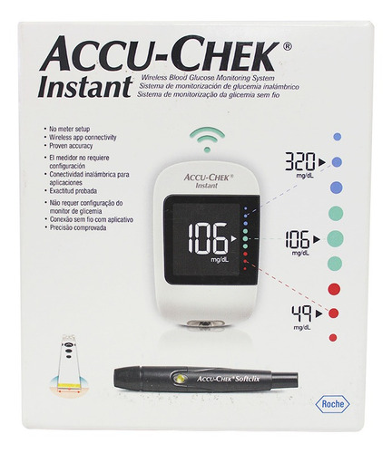Kit Glucometro Accu Check Instant X 4 Piezas