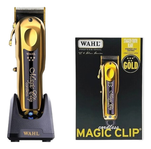 Maquina Wahl Magic Clip Gold With Base Inalámbrica 
