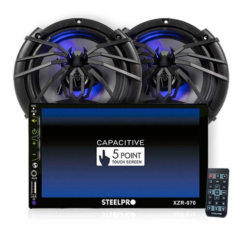 Imagen 1 de 10 de Kit Autoestéreo Bluetooth Steelpro + Bocinas 6.5 Soundstream