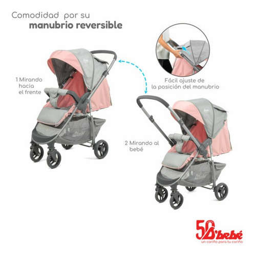 Carriola D Bebé Reversible Travel System Max Rosa Rosa