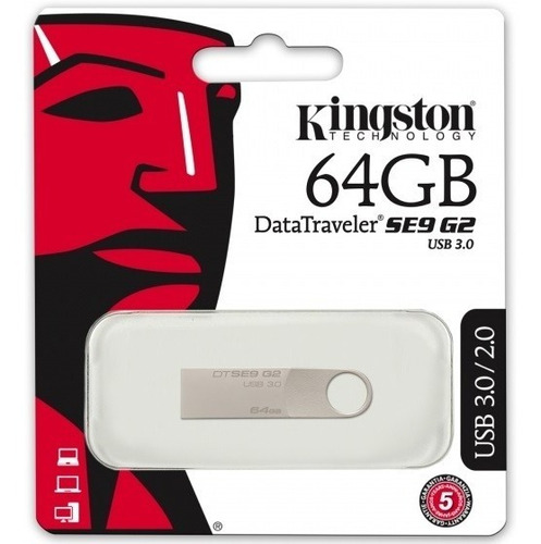 Memoria USB Kingston DataTraveler SE9 G2 DTSE9G2 64GB 3.0 plateado