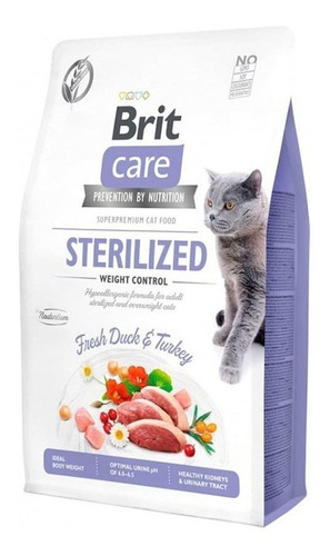 Alimento Brit Brit Care Grain-Free Sterilized Weight Control para gato adulto sabor pato y pavo en bolsa de 2kg