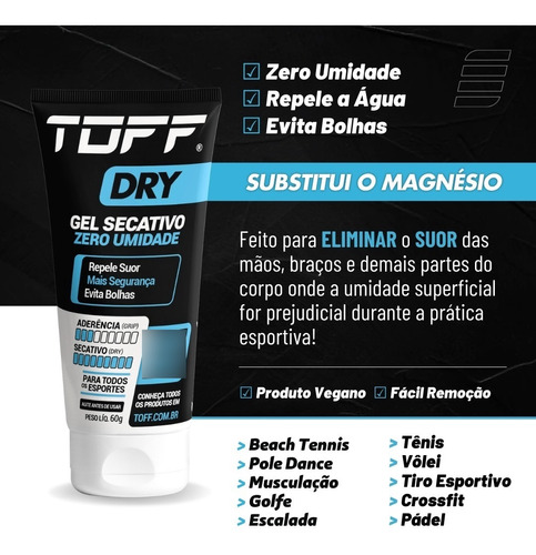 Toff Dry Gel Secativo Para Mão Tiro Esportivo