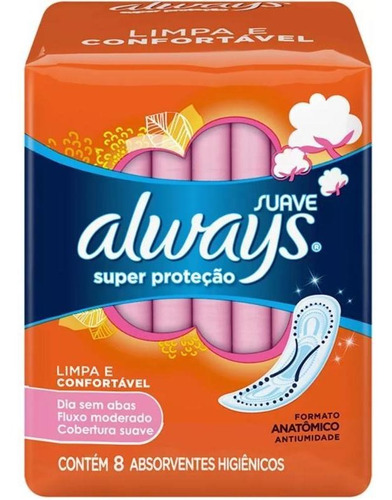 Absorvente Always Super Proteção S/abas Com 08 Unidades