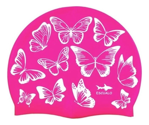 Gorra Natación Modelo Mariposas - Escualo Color Rosa Talla Unitalla Diseño De La Tela Silicon