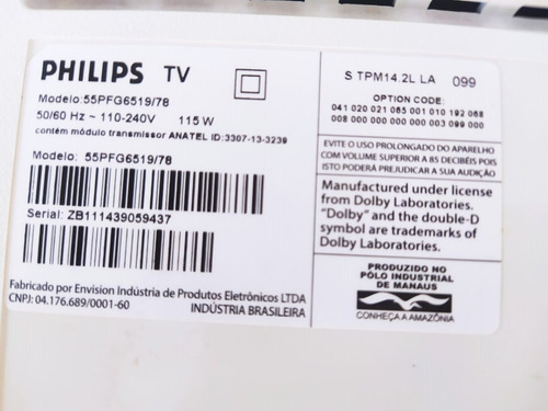 Peças De Reposição Tv Led 55 Philips 55pfg6519/78 Full Hd
